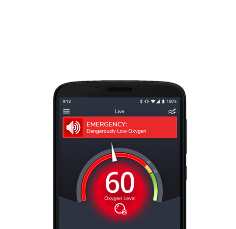 Cropped phone displaying safetynet alert app emergency page