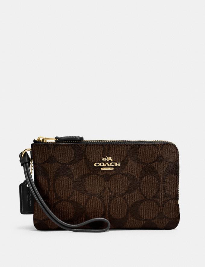 coach wristlet brown