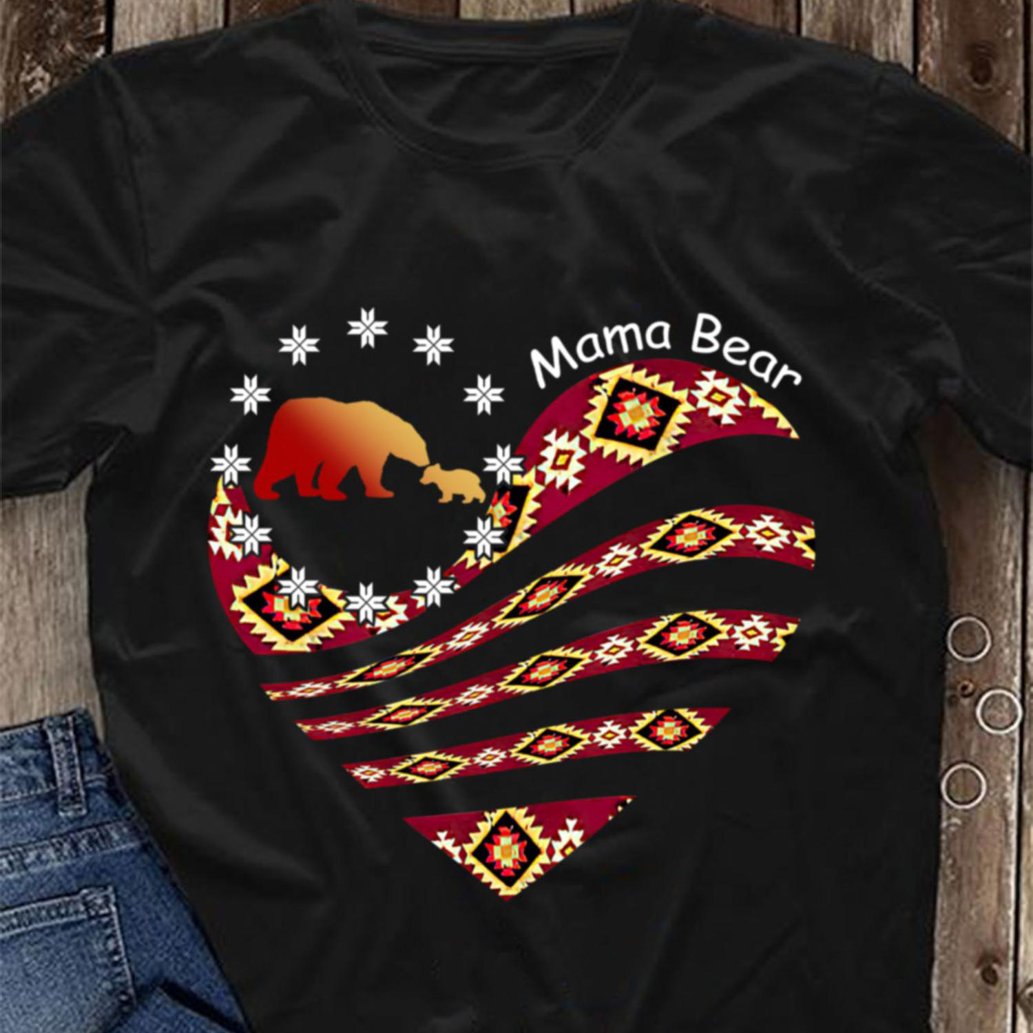 Mama Bear T-Shirt NEW DTG Print Logo Short Sleeve Soft Cotton Shirt Amazing Mother Day Adults Gift