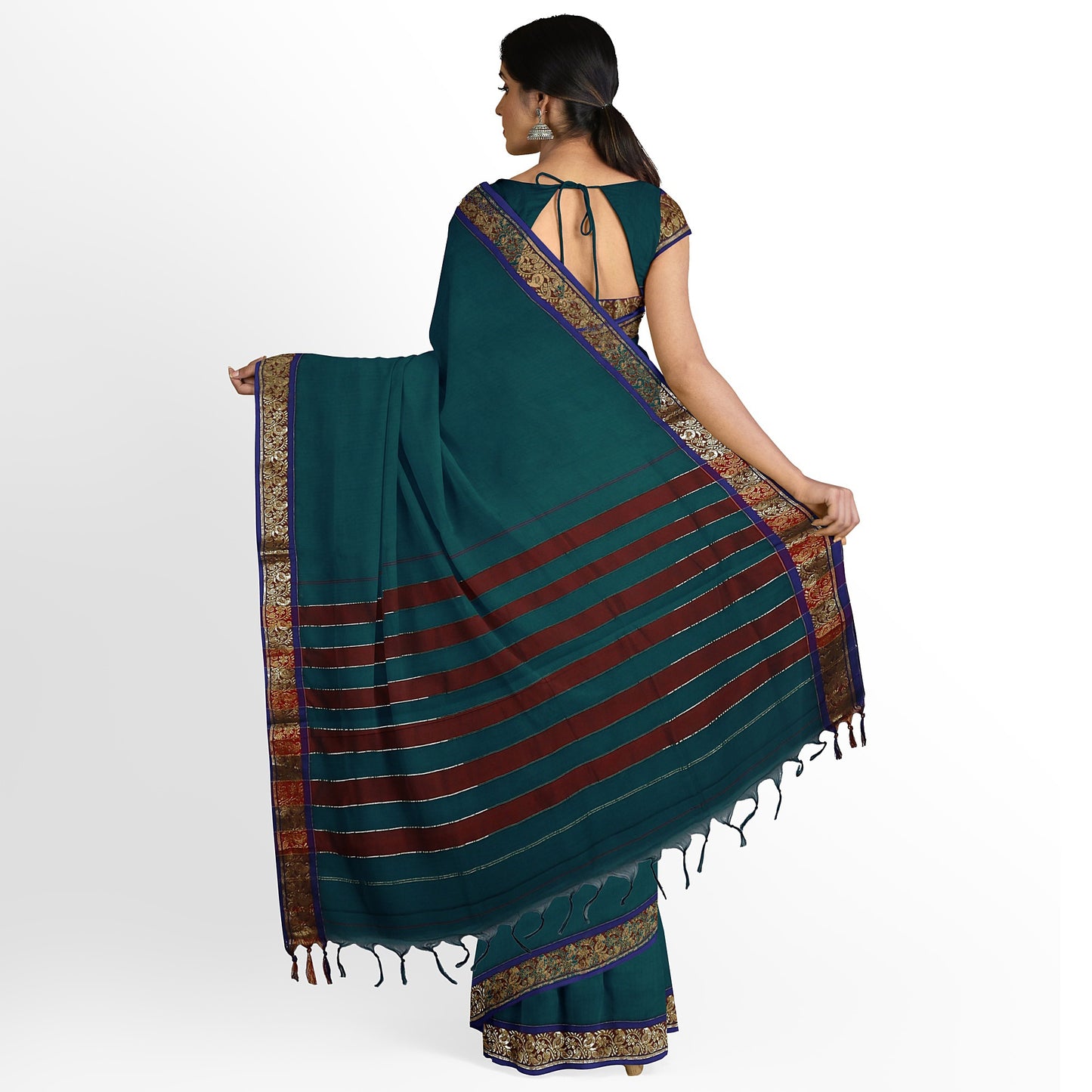 Sunflower - Pure Cotton Saree - Green