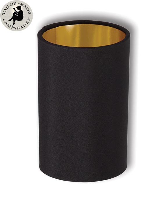 Cylinder style Chandelier Hardback Shade, 4(T) x 4(B) x 6.5(H), Black Microfiber Chiffon