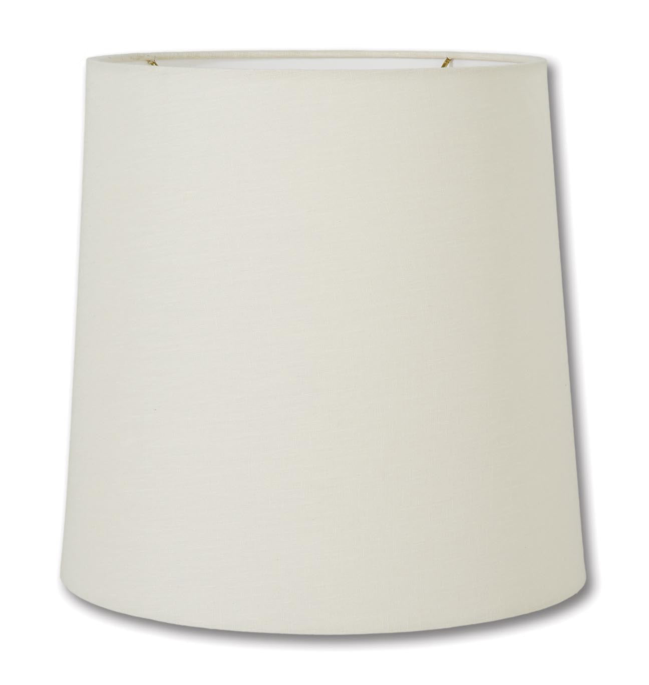 Tapered Deep Drum Lamp Shades - Eggshell Color, 100% Fine Linen Material