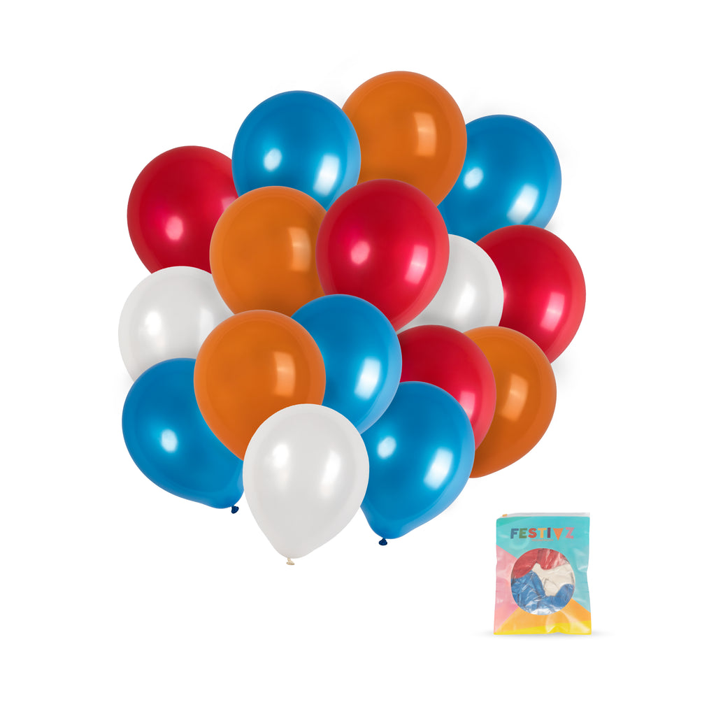 diefstal Maken Overtreden 40 stuks Rood Wit Blauw Oranje Ballonnen Set – Festivz
