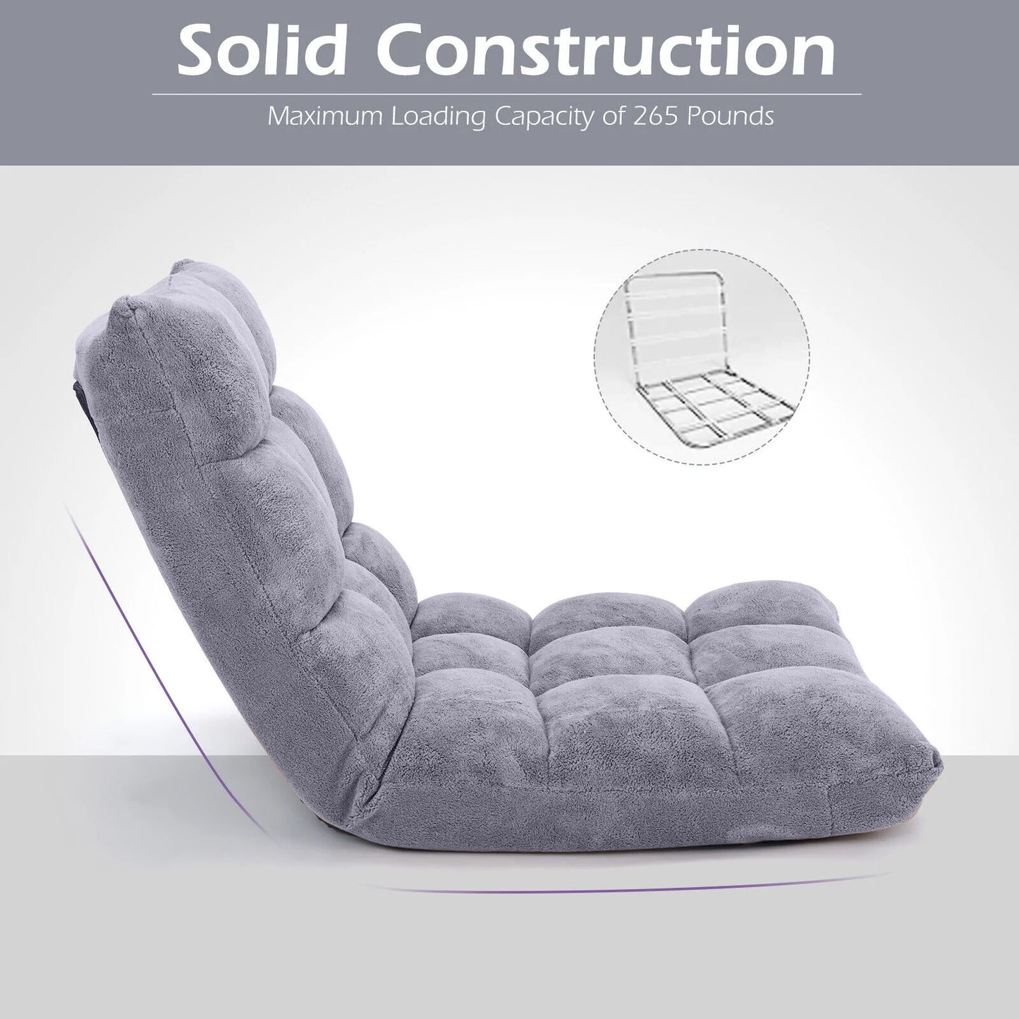 Giantex Adjustable Lounge Sofa Bed Floor Recliner Chaise Seating Gaming Chair