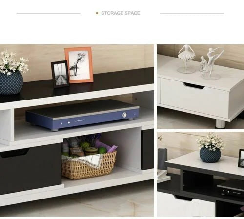 Adjustable TV Stand Entertainment Unit 160-230cm with 4 storage drawer Cabinet