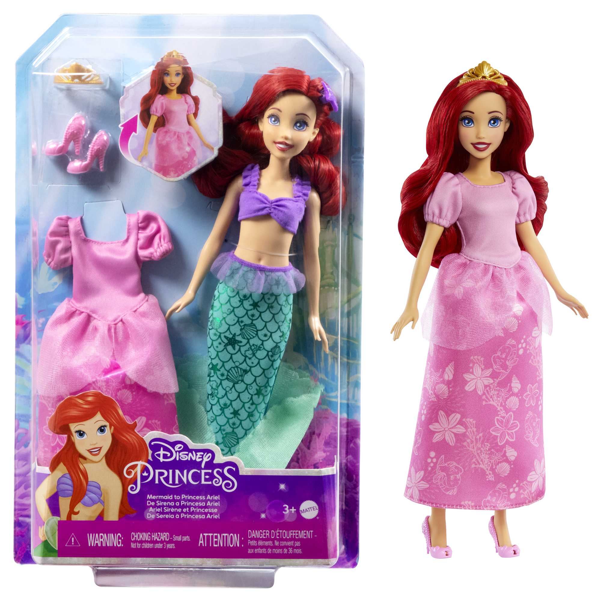 traidor popular título Disney Princess Mermaid To Princess Ariel | Mattel