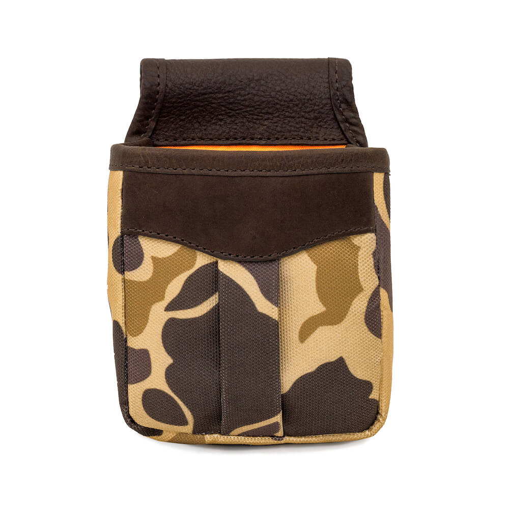 White Wing Waxed Canvas Hunting Single Belt Pouch - Vintage Camo by Mission Mercantile Leather Goods