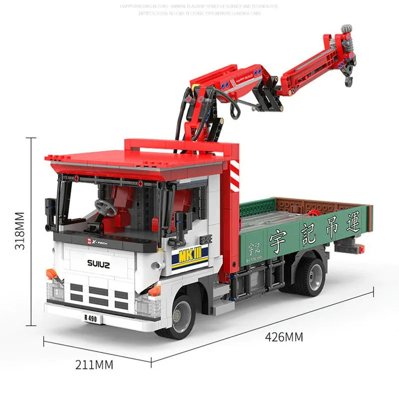 Tech MOC APP Crane Truck Bricks Toy