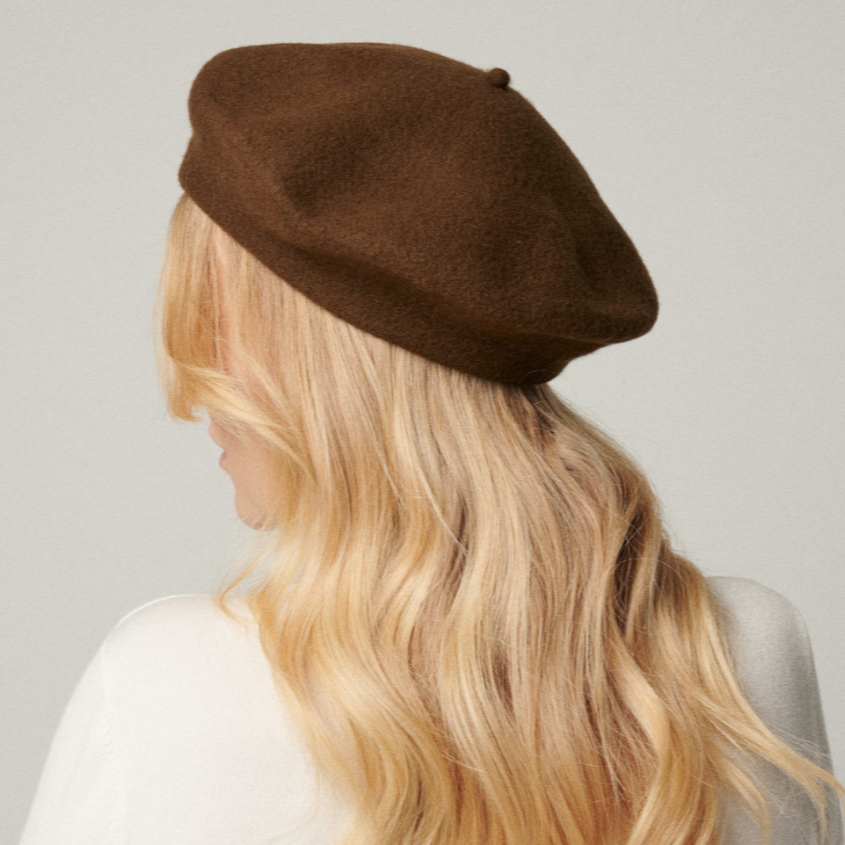 tan wool beret