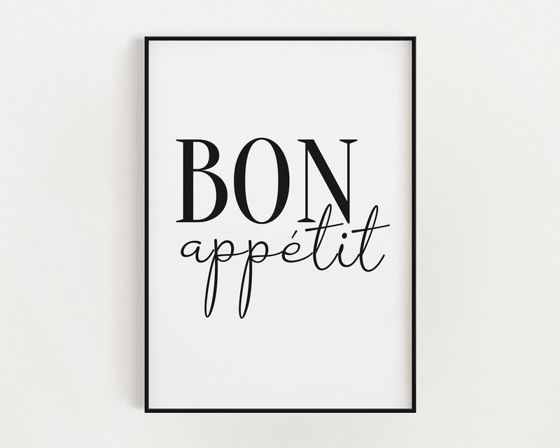 KITCHEN PRINTS | Bon Appetit | Kitchen Wall Décor | Kitchen Wall Art | –  Happy You Prints
