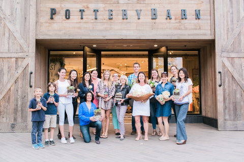 Succulent Workshop at Pottery Barn San Diego California With Colonial House of Flowers + American Grown Flower Certified Plants