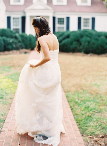 pronovias wedding gown + colonial house of flowers + florist Meadowlark gardens Atlanta Georgia
