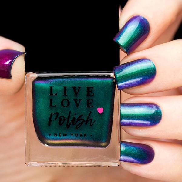 blue green nail polish