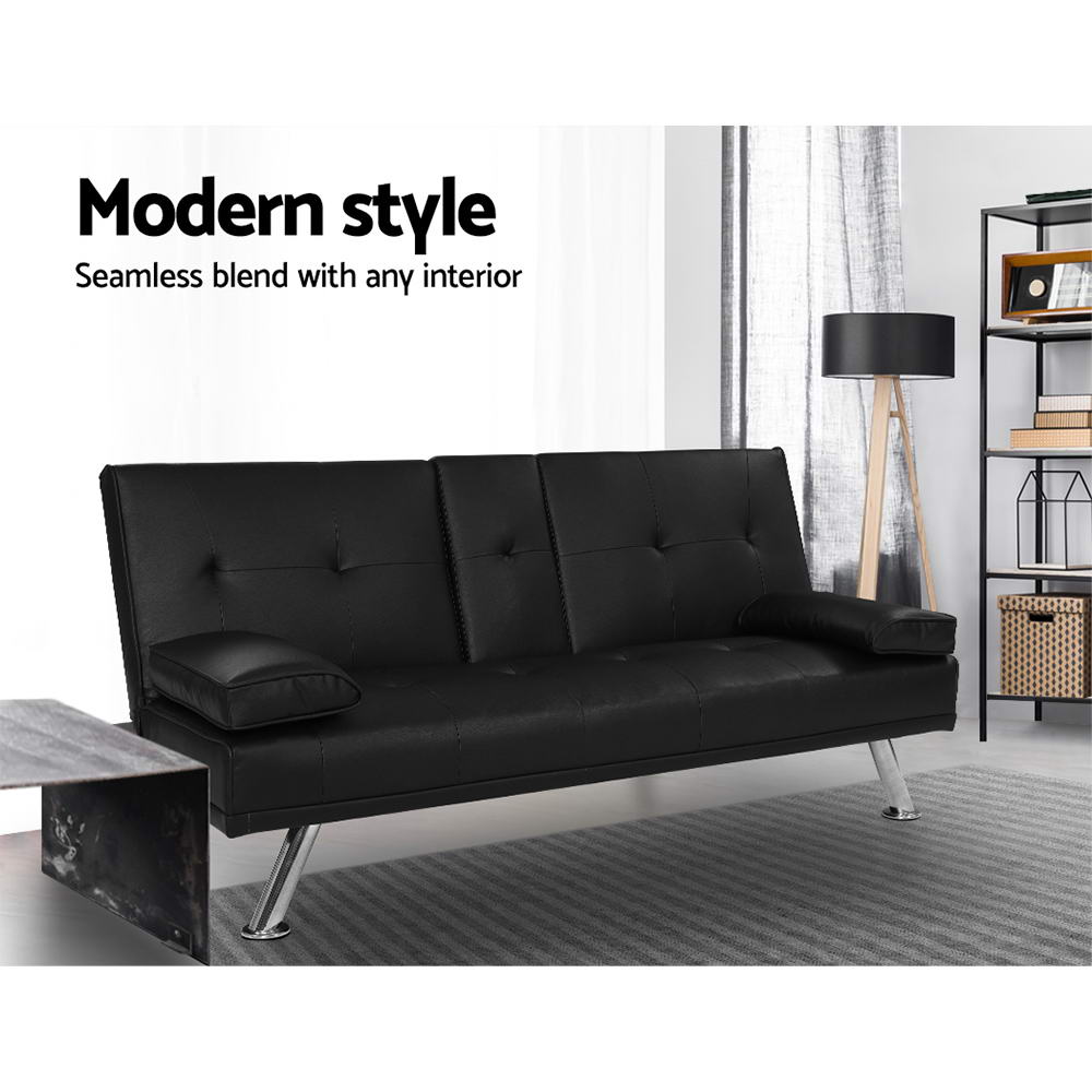 black modern futon