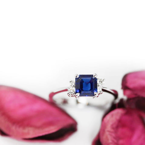 1.29ct blue sapphire in our eternal love collection "embrace" design