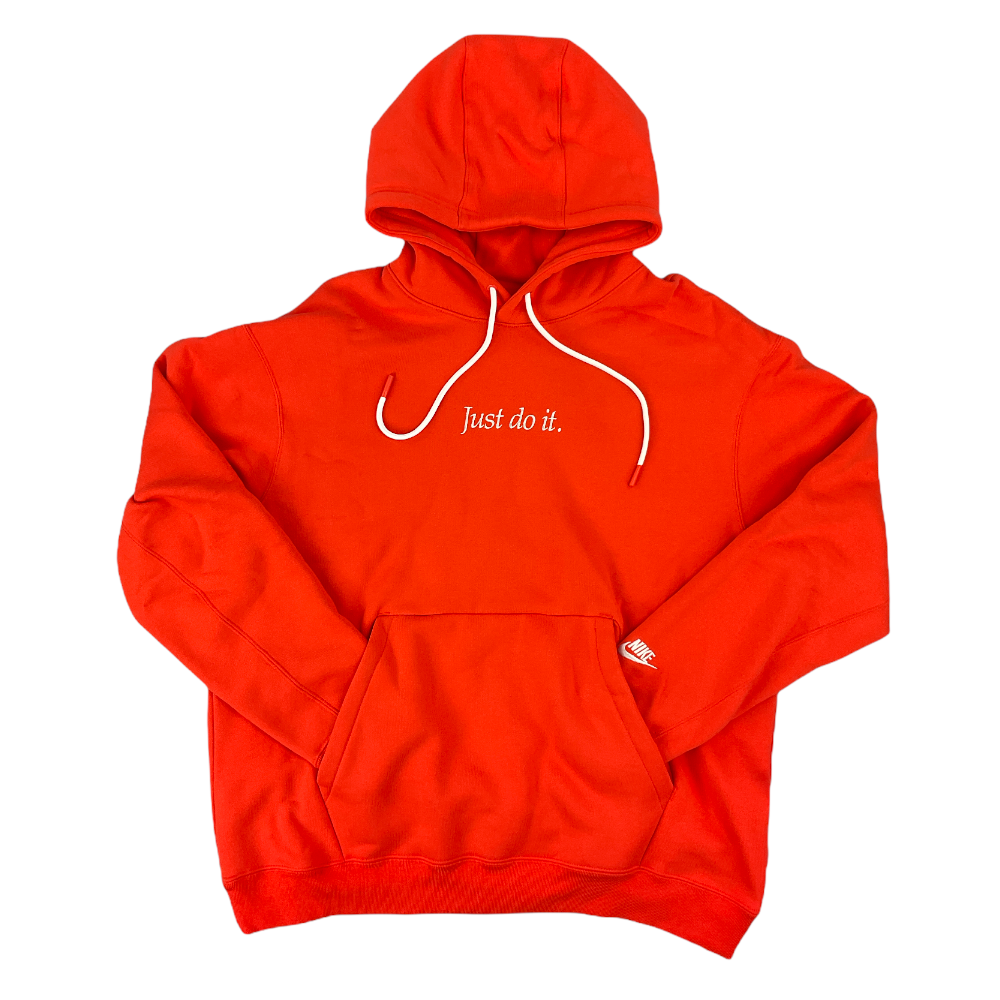 orange just do it hoodie