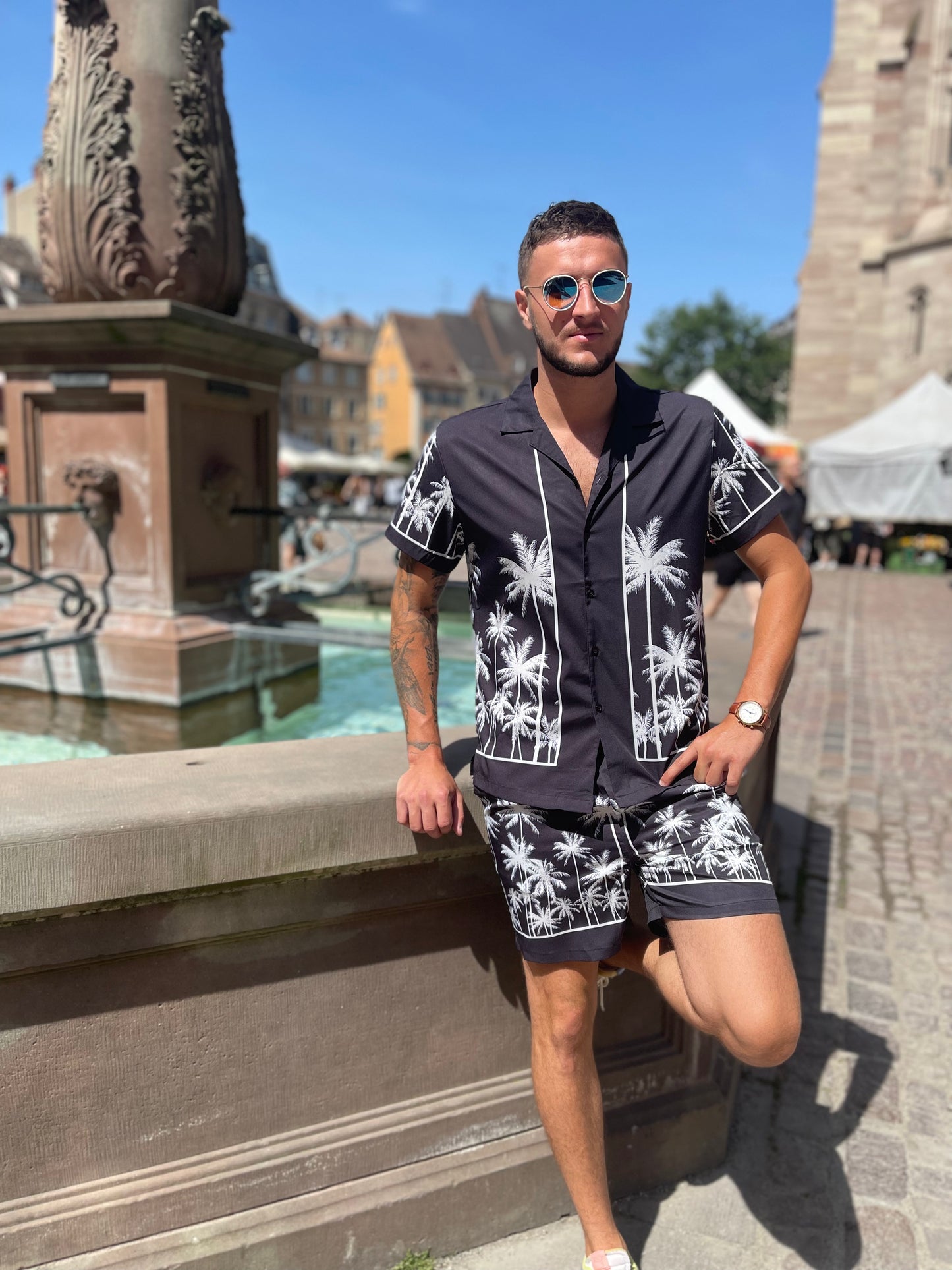 Chemise Palm noir