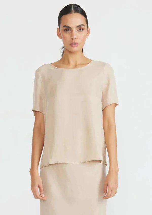Studio Cupro Tee - Stone