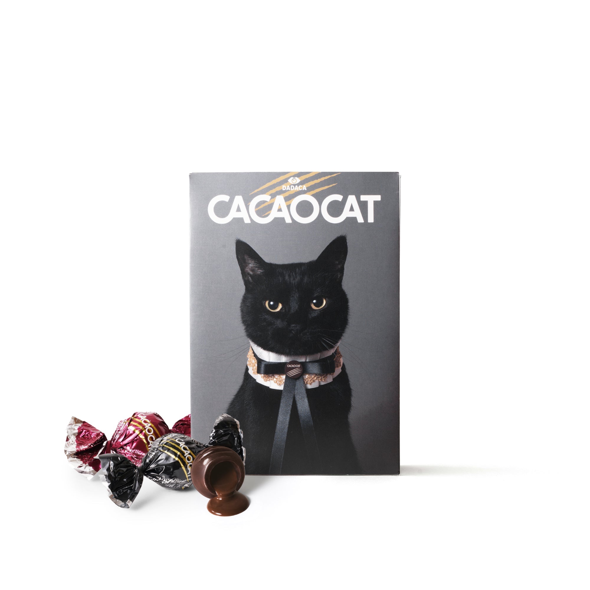 カカオキャット I LOVE CACAOCAT黒猫柄チョコレート空缶 - 小物入れ