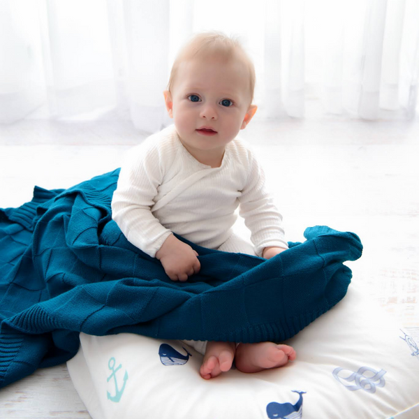 Knit Baby Blanket - Sea Glass