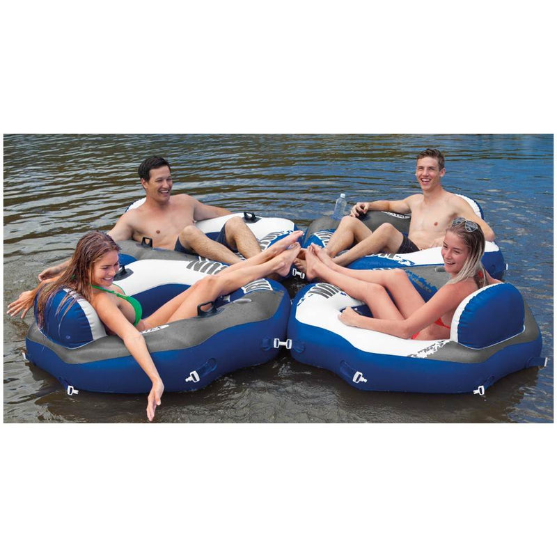 Intex River Run II Inflatable Tube(2) + River Run Connect Lounge Inflatable Tube