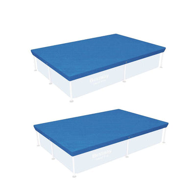 Bestway Flowclear 7 Ft 4 In Rectangle Above Ground Swimming Pool Cover (2 Pack)