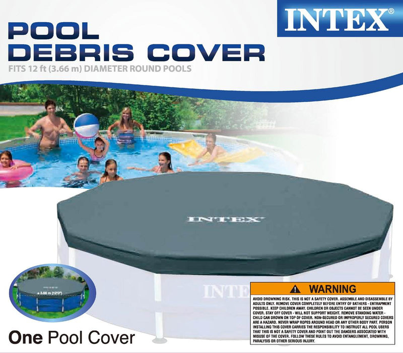 Intex 12 Foot Round Frame Easy Above Ground Swimming Pool Debris Cover (6 Pack)