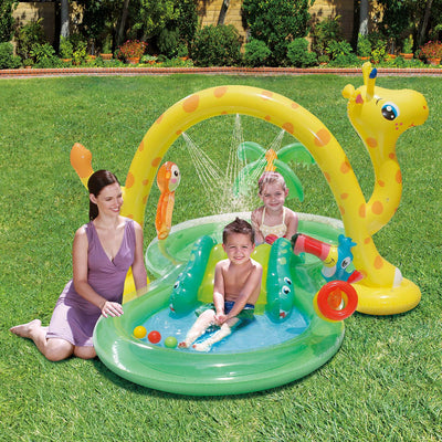 Summer Waves 101in x 75in Inflatable Jungle Play Center Kiddie Pool (2 Pack)