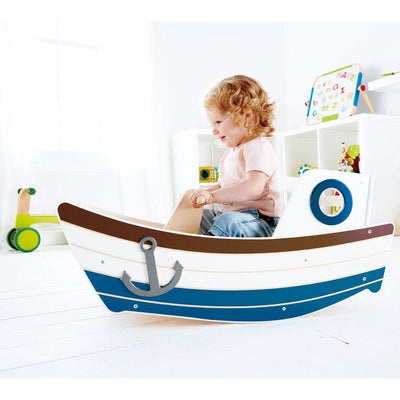 Hape High Seas Early Explorer Wooden Rocking Ride On Toddler Toy Boat (Open Box)