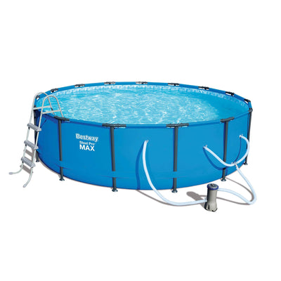 Bestway 15ft x 42in Steel Pro Max Frame Above Ground Swimming Pool & Skimmer