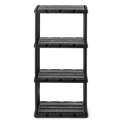 Gracious Living 4 Shelf Knect-A-Shelf Solid Light Duty Storage Unit, Black