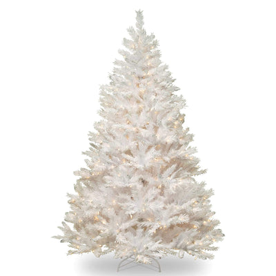 National Tree Company Pine 7' White w/ Silver Glitter Christmas Tree (Open Box)