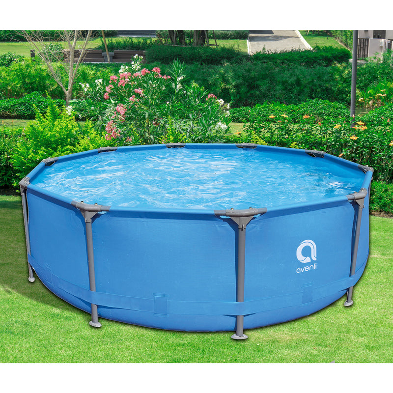 JLeisure Avenli 10 Foot x 30 Inch Steel Frame LamTech Above Ground Swimming Pool