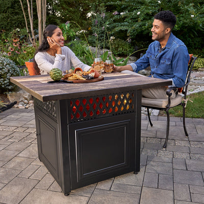 Endless Summer Piper 38" Square UV Printed LP DualHeat Gas Fire Pit Heater Table