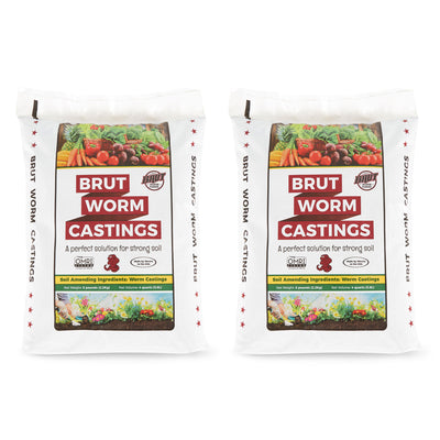 Brut Worm Farms Organic Worm Castings Potting Soil Mix, 5 Pound Bag (2 Pack)