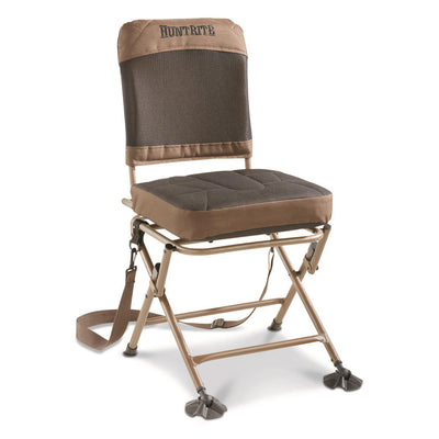 HuntRite Oversized Swivel Hunting Blind Chair, Brown (Used)