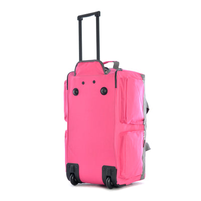 22 Inch Rolling Duffel Bag with Retractable Handle, Hot Pink (Open Box)