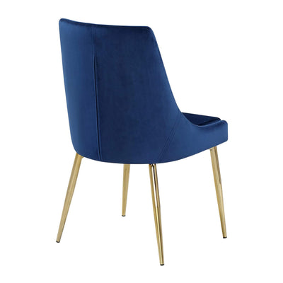 Meridian Furniture Karina Contemporary Velvet Dining Chairs, Navy (Set of 2)