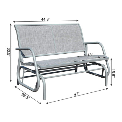 GOLDSUN Outdoor 2 Person Swinging Glider Patio Deck Porch Bench Chair Seat, Gray