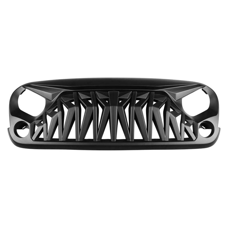 American Modified Front Shark Grille for 2007 to 2018 Jeep Models, Matte Black