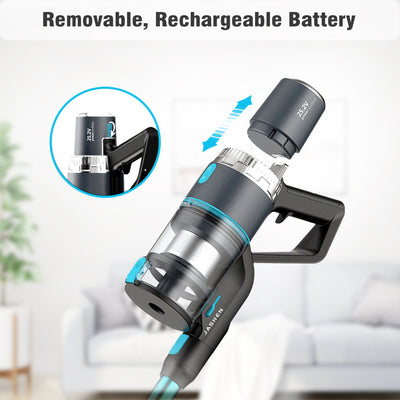 JASHEN Cordless Rechargeable 350W Vacuum Cleaner with Smart Screen, Blue (Used)