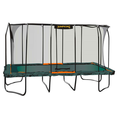 JumpKing Pro Series 10 by 16 Feet Rectangular Enclosure Trampoline, Black/Orange