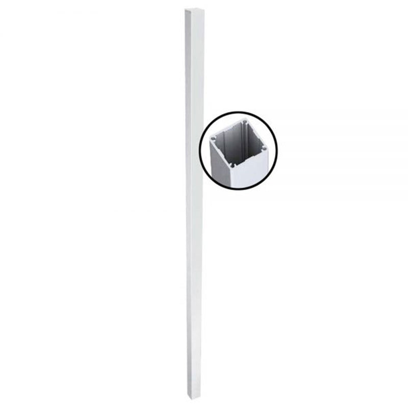 Stratco Quick Screen 95 Inch 1 Way Aluminum Fence Panel Post, White (2 Pack)