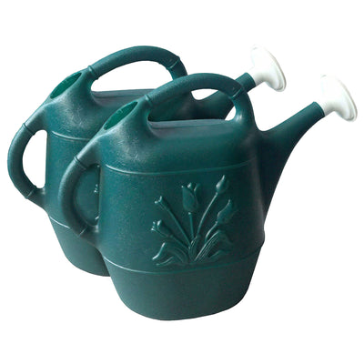 Union Products 63065 Indoor Outdoor 2 Gallon Plant Watering Can, Green (2 Pack)