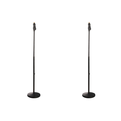 PylePro Universal Adjustable Freestanding Floor Microphone Stand, Black (2 Pack)