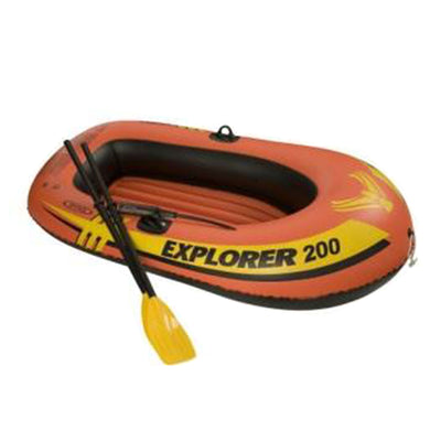 Intex Explorer 200 Inflatable 2 Person River Boat Raft w/ Oars & Pump (2 Pack)