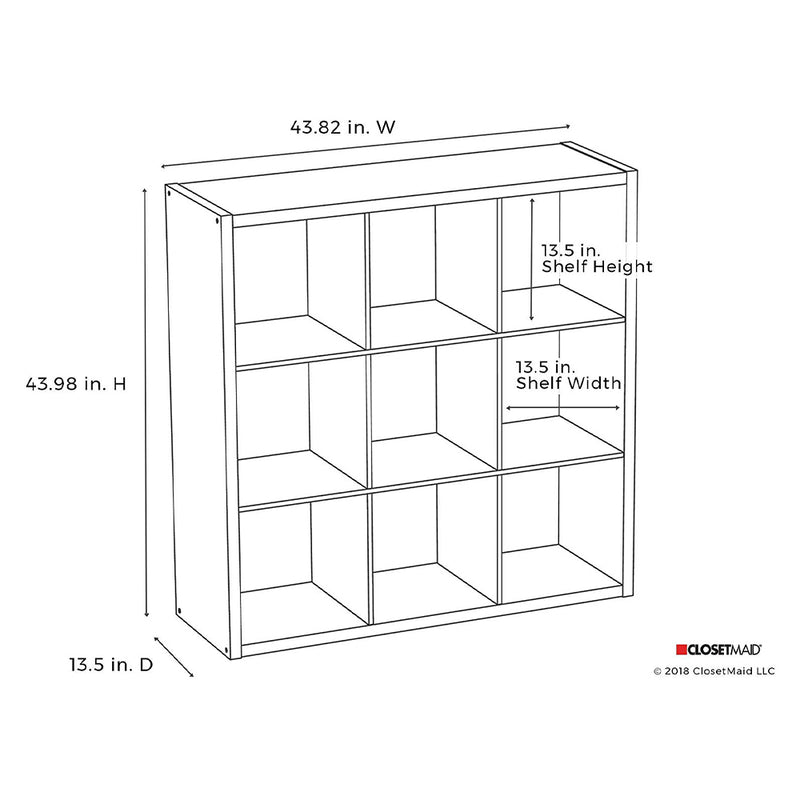 ClosetMaid Decorative Bookcase 9-Cube Storage Organizer, Graphite Gray (2 Pack)