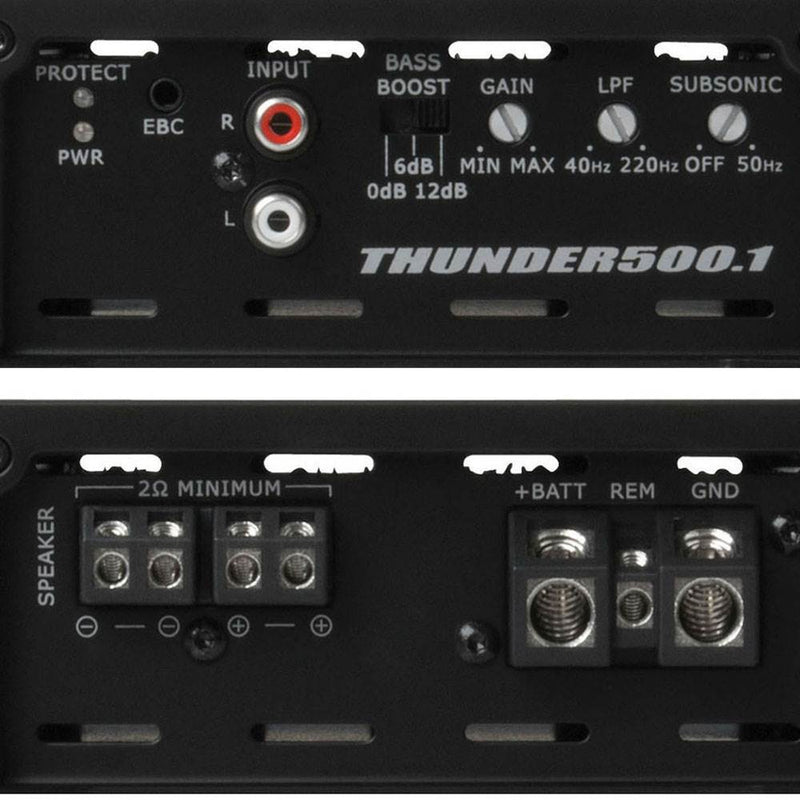 MTX 500 Watt RMS Power Mono D Bass Stereo Car Audio Amplifier | THUNDER500.1