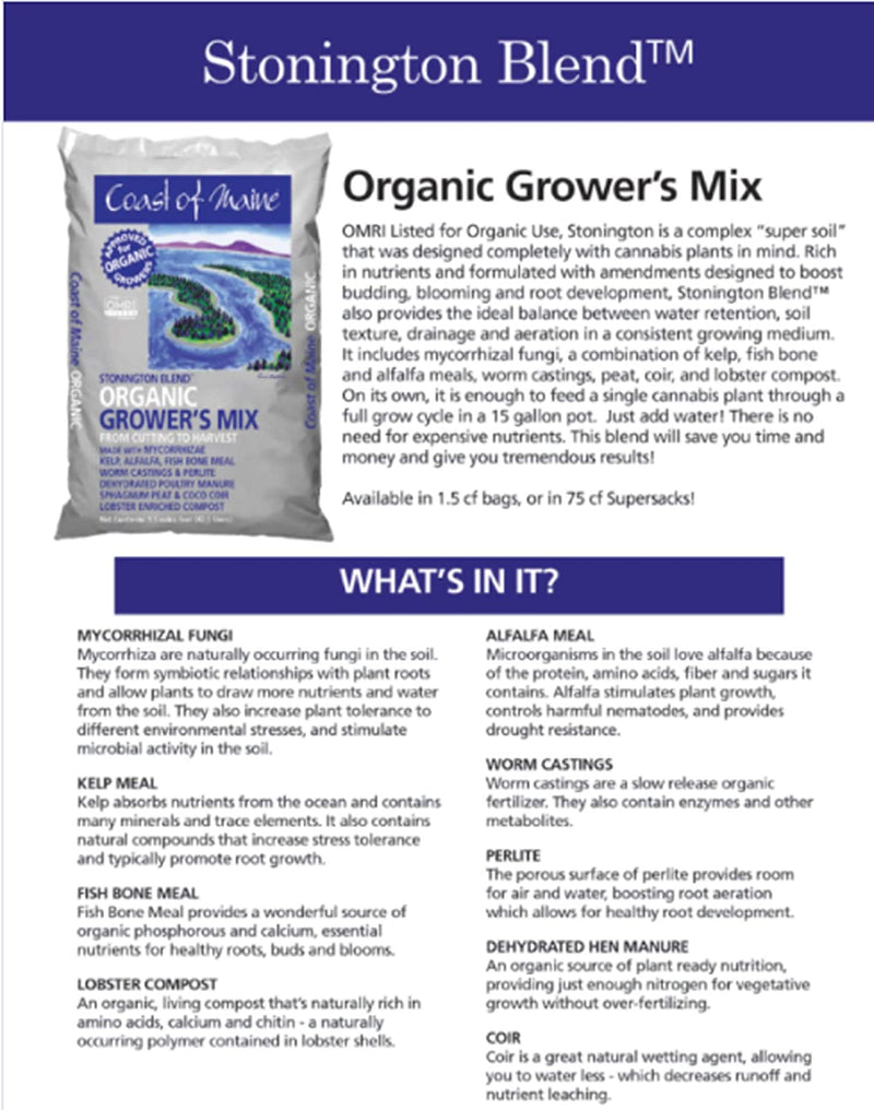 Coast of Maine Stonington Blend Organic Growers Potting Soil Mix (10 Pack)