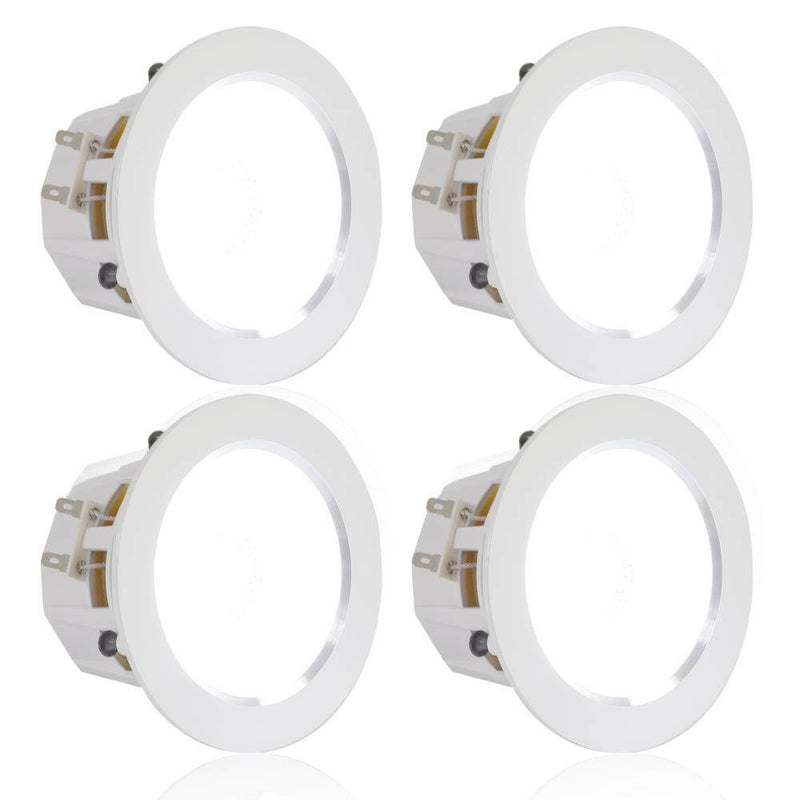 Pyle Pro 4 Inch Bluetooth Ceiling Wall Speaker Kit System w/ LED Lights (4 Pack)